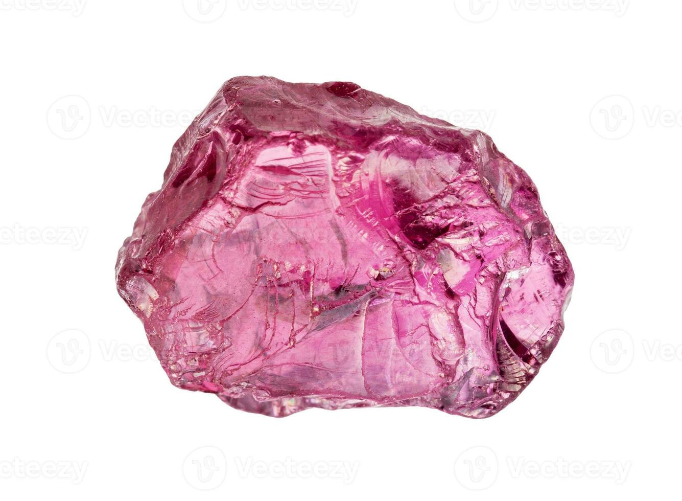 crystal of Rhodolite pyrope garnet isolated photo