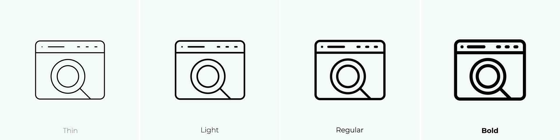 window icon. Thin, Light, Regular And Bold style design isolated on ...