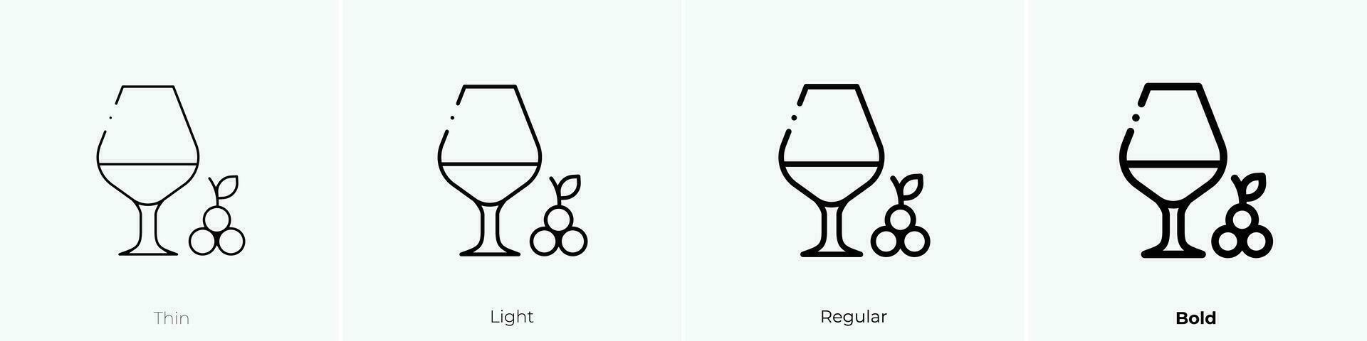 wine icon. Thin, Light, Regular And Bold style design isolated on white background vector