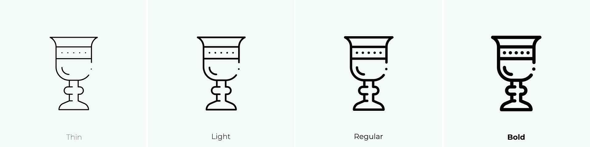 vino vaso icono. delgado, luz, regular y negrita estilo diseño aislado en blanco antecedentes vector