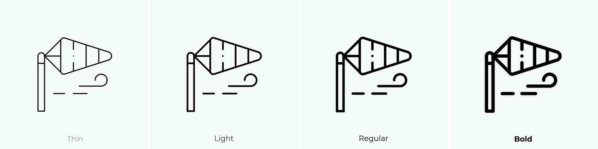 wind direction icon. Thin, Light, Regular And Bold style design isolated on white background vector