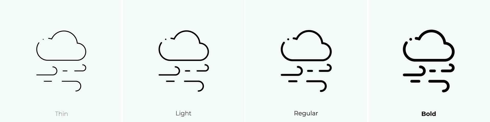 wind icon. Thin, Light, Regular And Bold style design isolated on white background vector