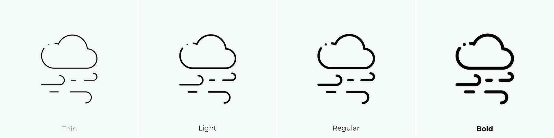 viento icono. delgado, luz, regular y negrita estilo diseño aislado en blanco antecedentes vector