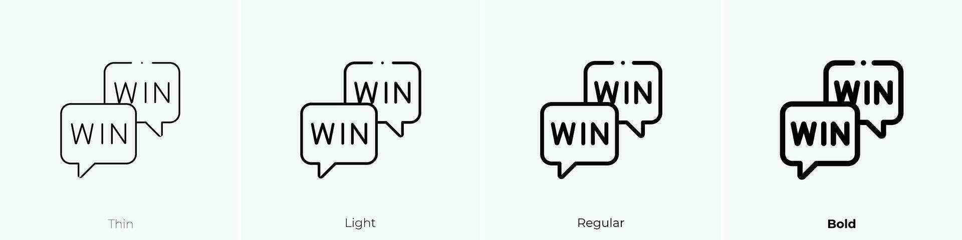 win win icon. Thin, Light, Regular And Bold style design isolated on white background vector
