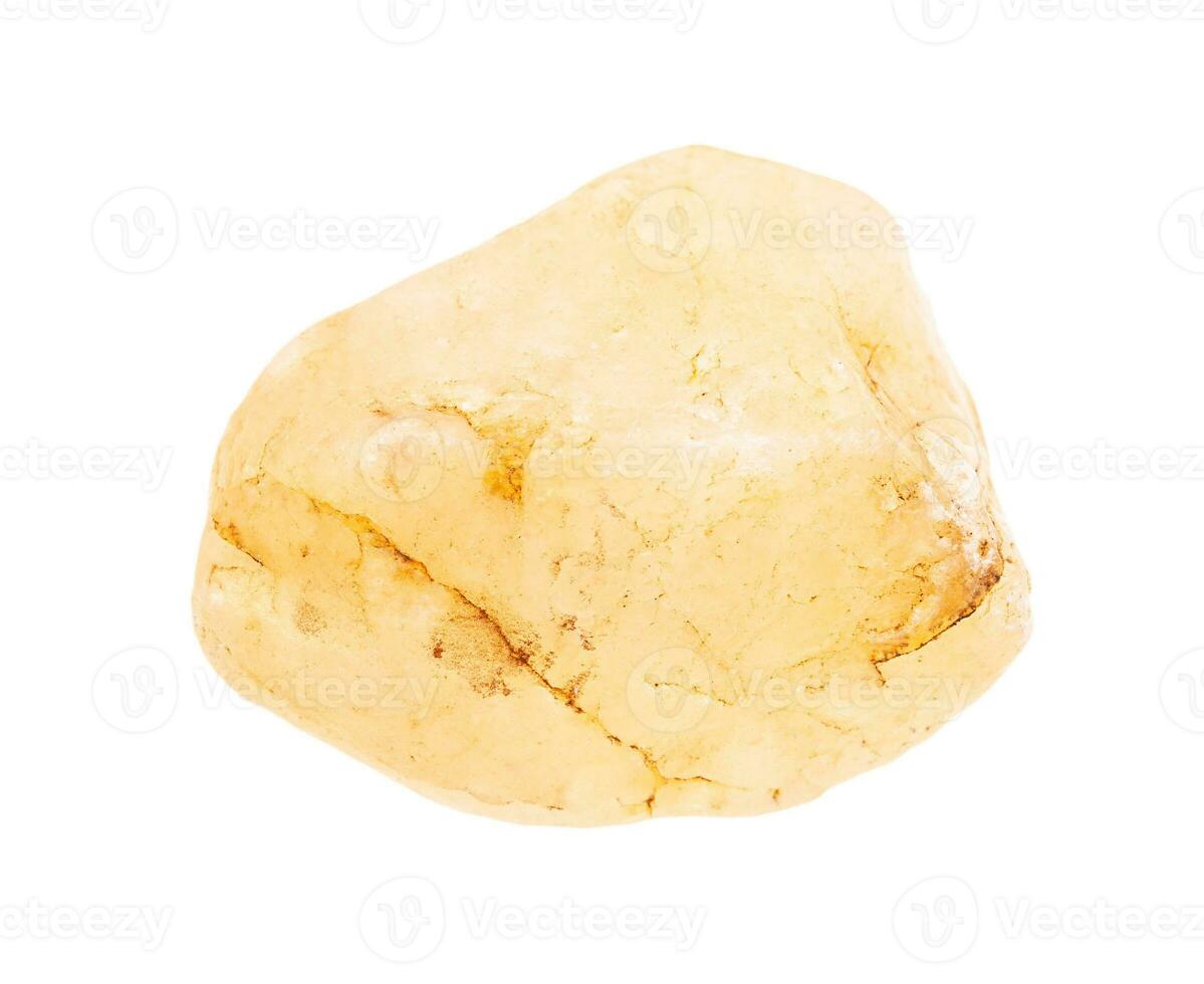 rolled yellow Calcite stone isolated on white photo