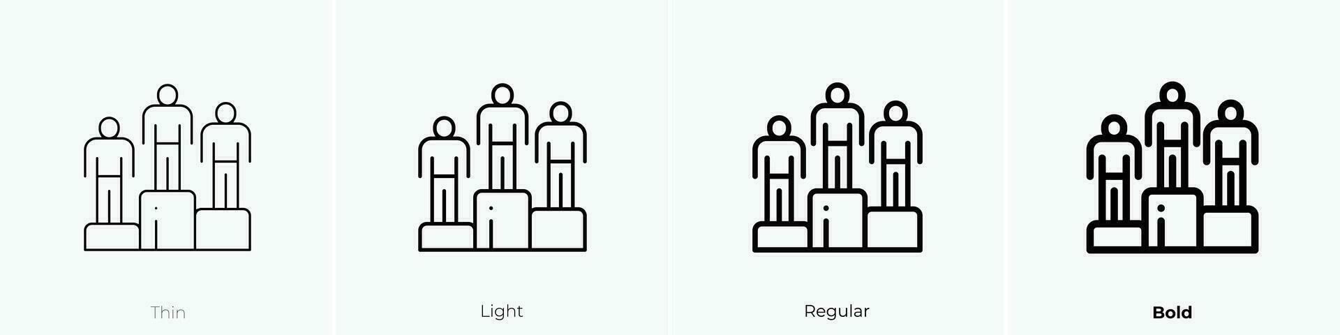winning icon. Thin, Light, Regular And Bold style design isolated on white background vector