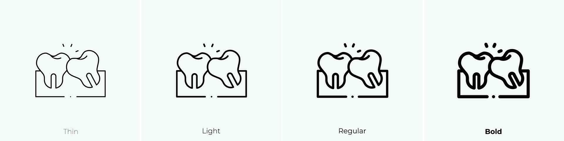 wisdom tooth icon. Thin, Light, Regular And Bold style design isolated on white background vector