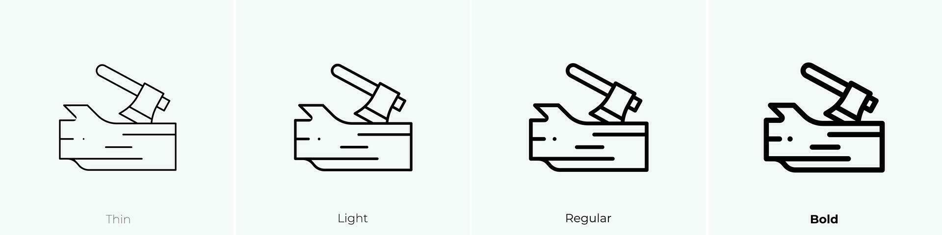 woodcutter icon. Thin, Light, Regular And Bold style design isolated on white background vector