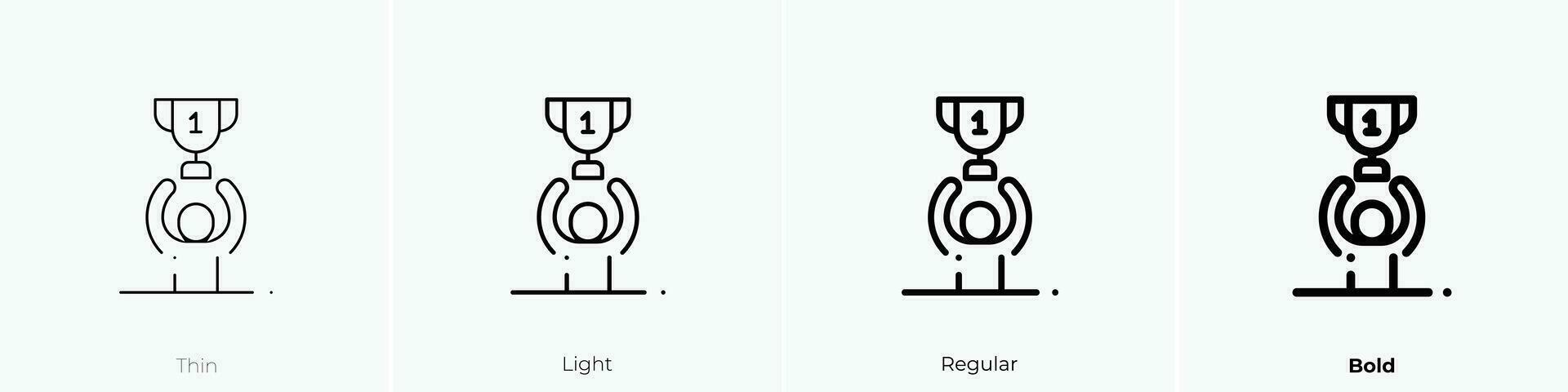 winner icon. Thin, Light, Regular And Bold style design isolated on white background vector