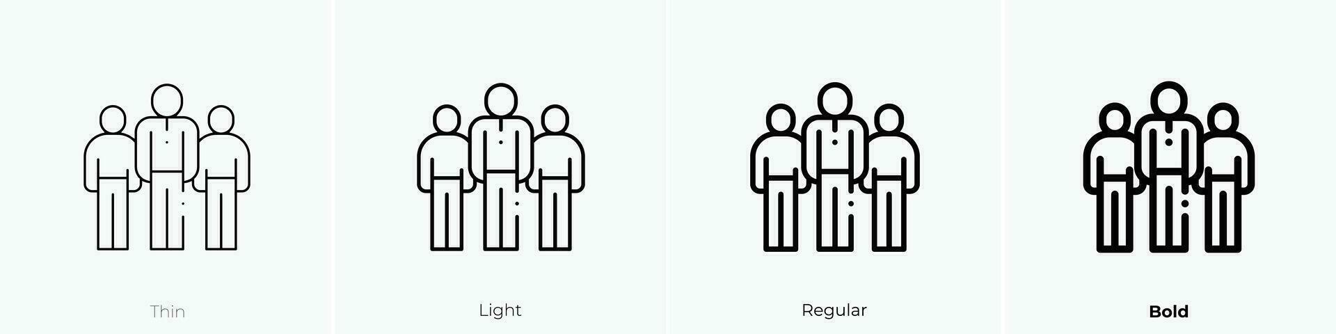 workers icon. Thin, Light, Regular And Bold style design isolated on white background vector