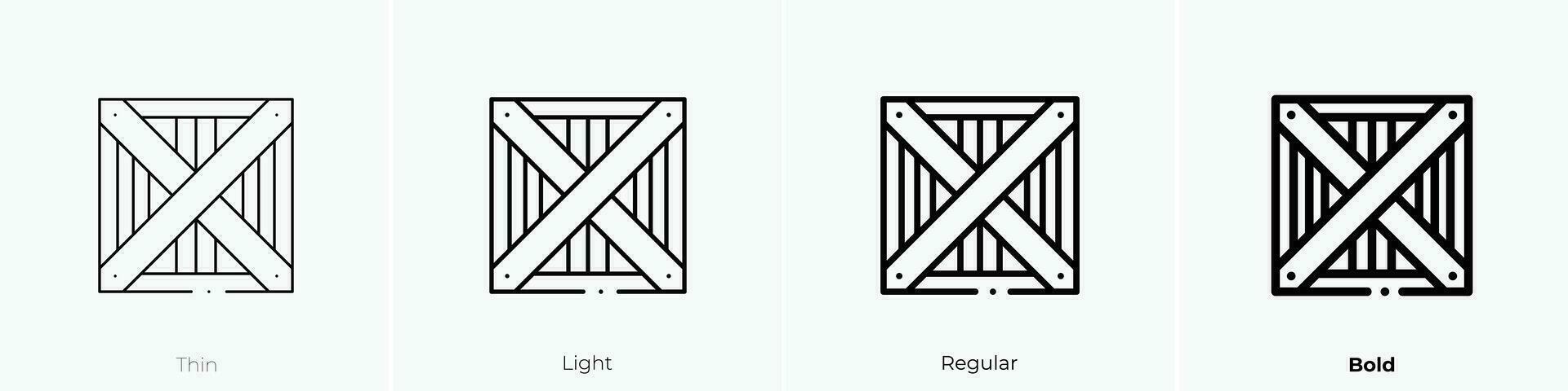 de madera icono. delgado, luz, regular y negrita estilo diseño aislado en blanco antecedentes vector