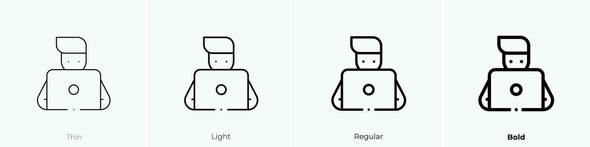 working icon. Thin, Light, Regular And Bold style design isolated on white background vector