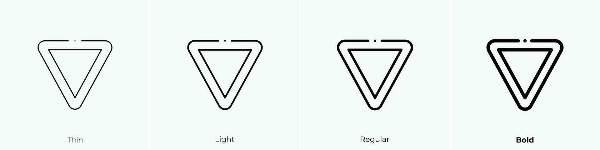 yield icon. Thin, Light, Regular And Bold style design isolated on white background vector