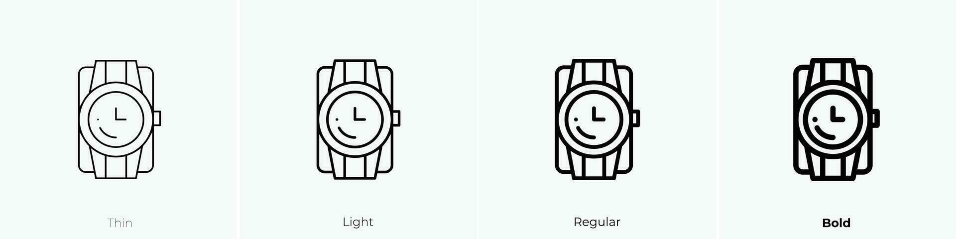 wristwatch icon. Thin, Light, Regular And Bold style design isolated on white background vector