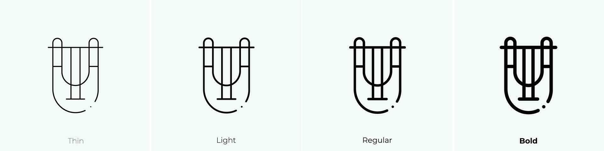 zither icon. Thin, Light, Regular And Bold style design isolated on white background vector