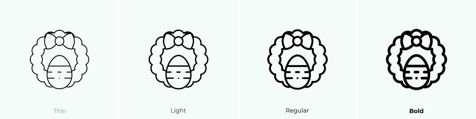 wreath icon. Thin, Light, Regular And Bold style design isolated on white background vector