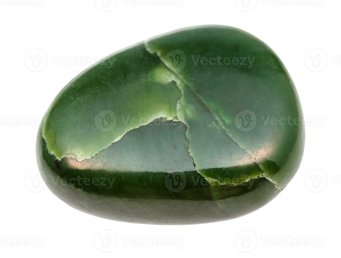 polished Nephrite green jade gem stone isolated photo