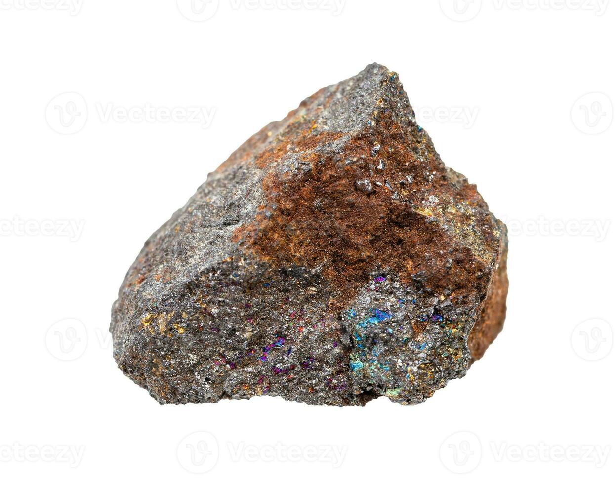 unpolished rusty Magnetite ore isolated photo