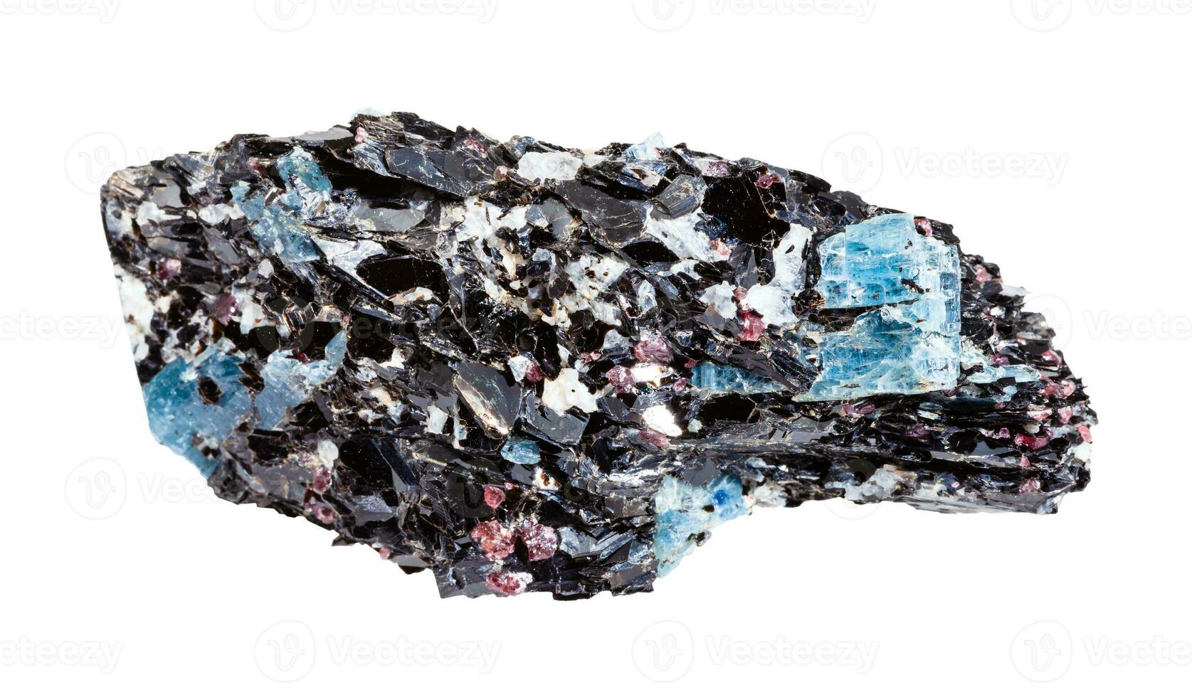 unpolished Biotite rock with Kyanite isolated photo