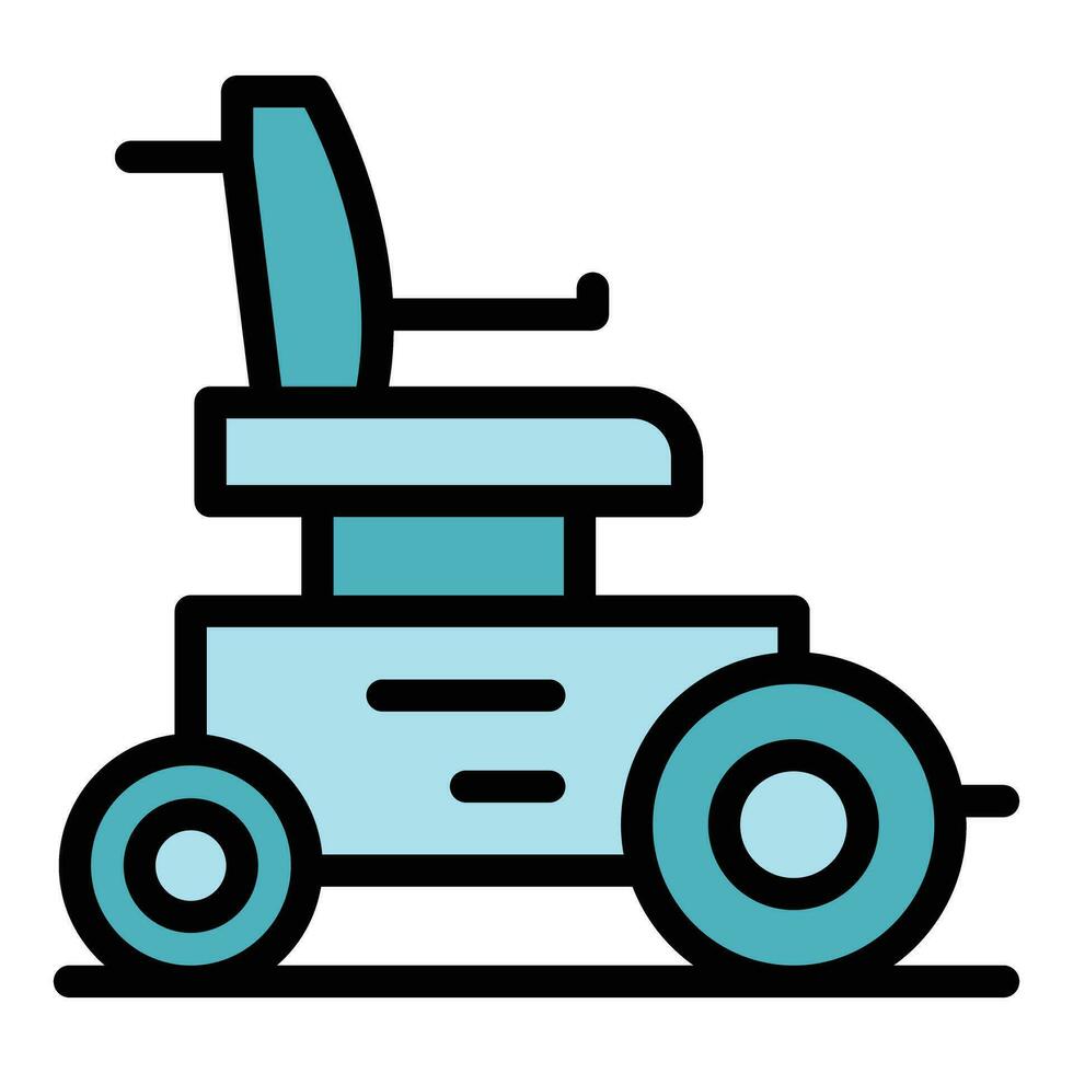 Outdoor electric wheelchair icon vector flat