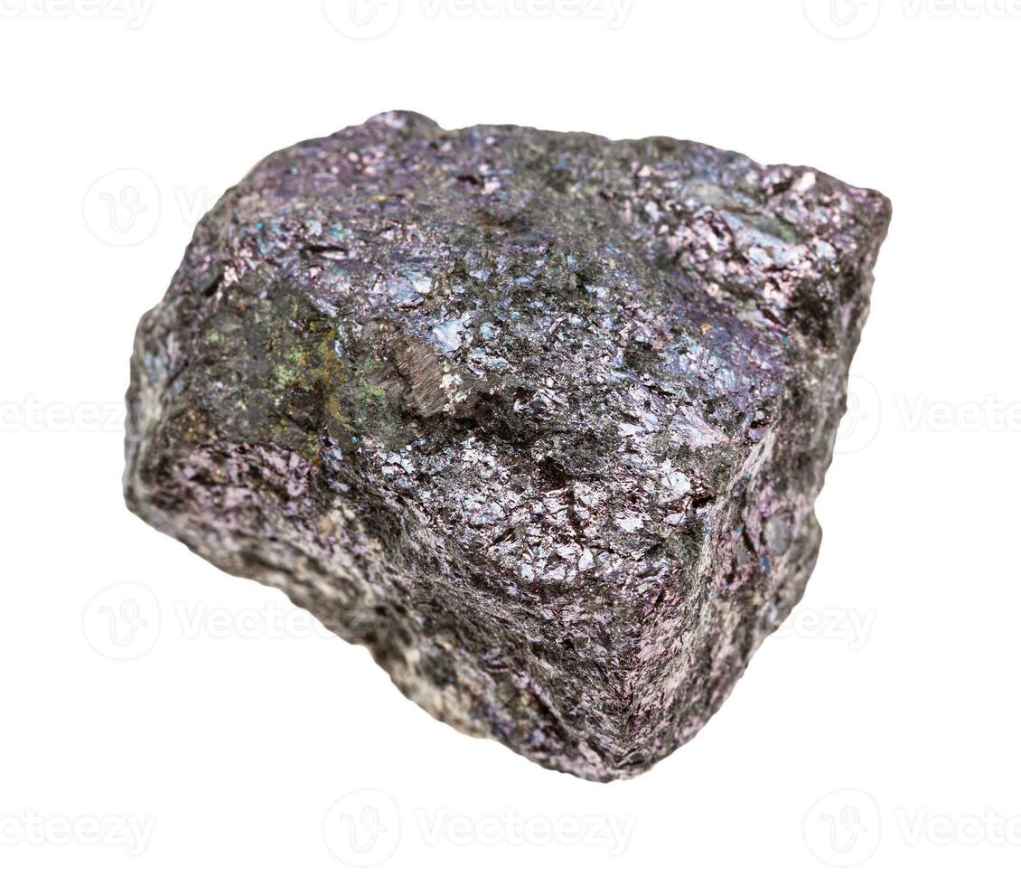 raw Bornite peacock ore stone isolated photo