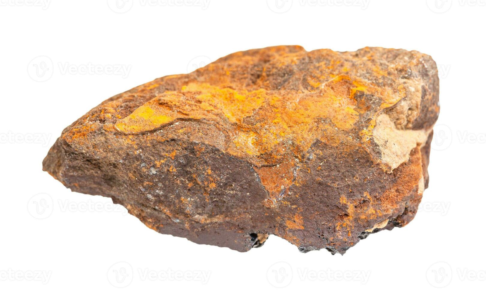 raw Limonite  brown iron ore rock isolated photo
