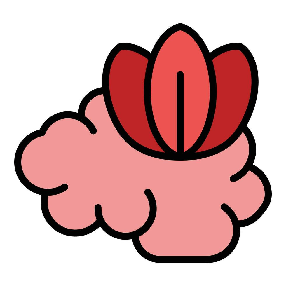 Peaceful brain icon vector flat