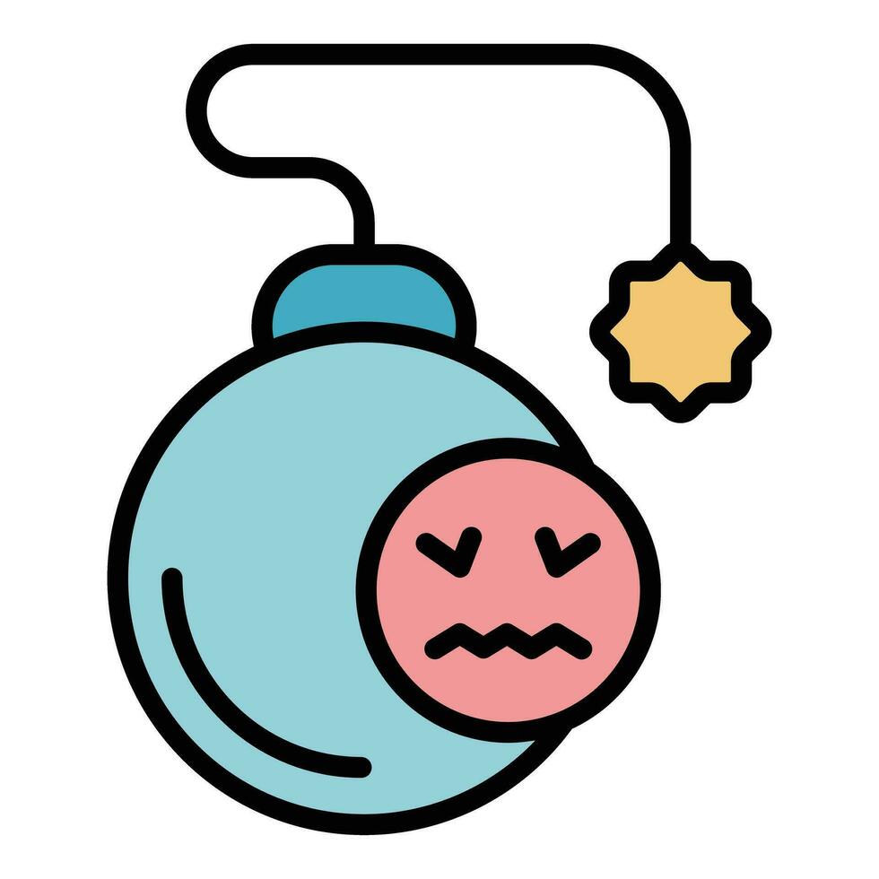 Mental bomb icon vector flat