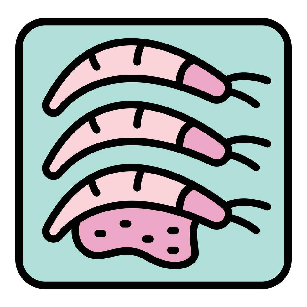 camarón comida icono vector plano