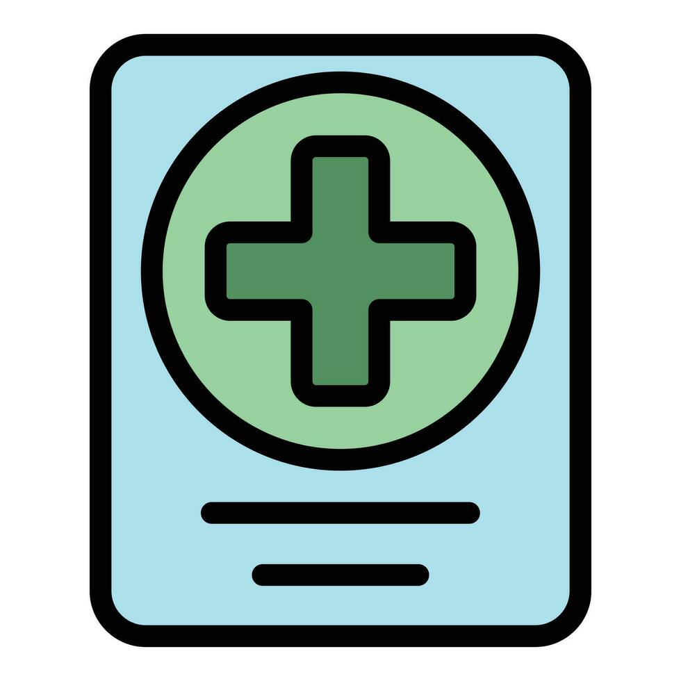 Control medical pass icon vector flat