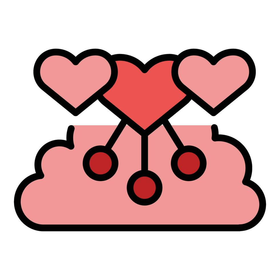 nube emocional icono vector plano