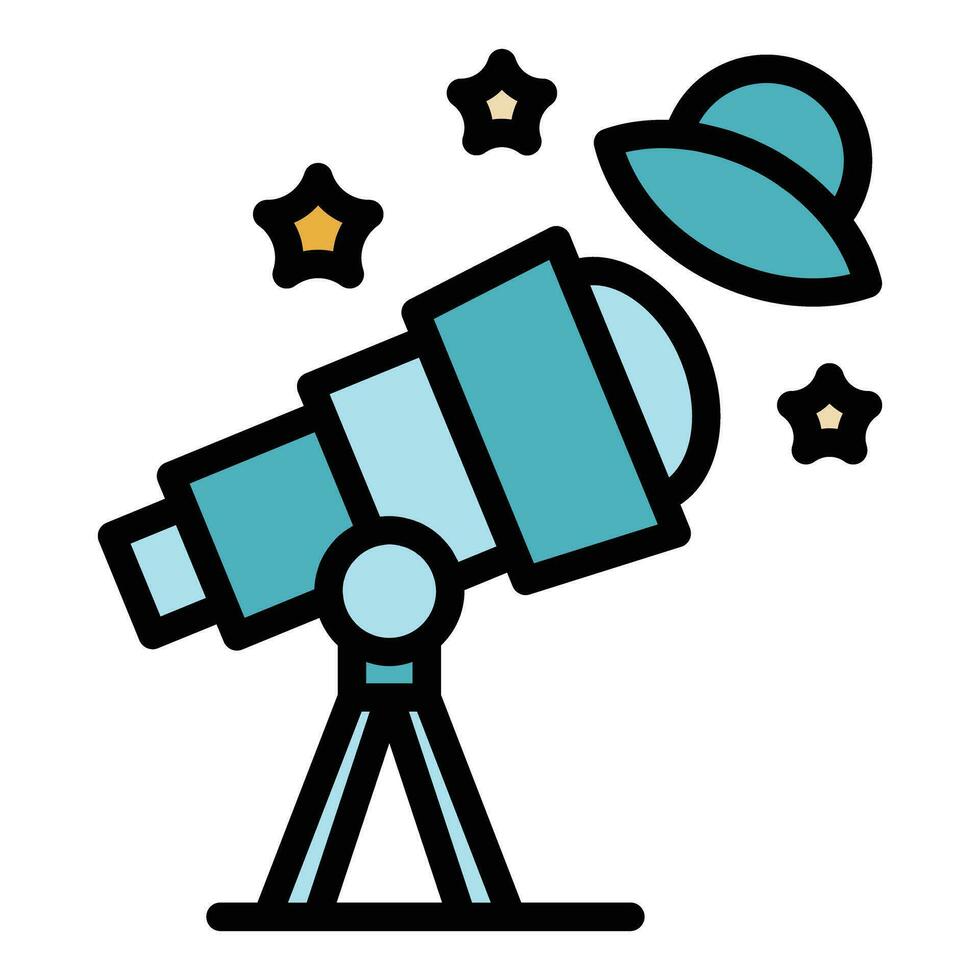 telescopio icono vector plano