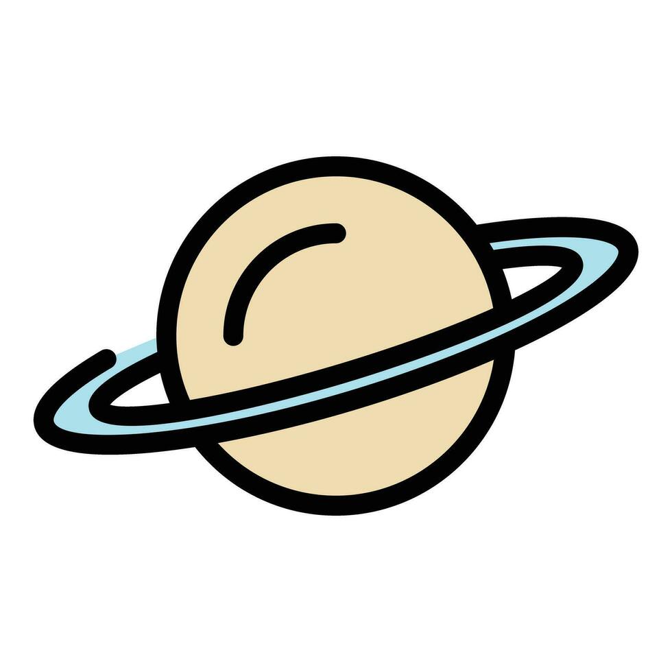 Saturn planet icon vector flat