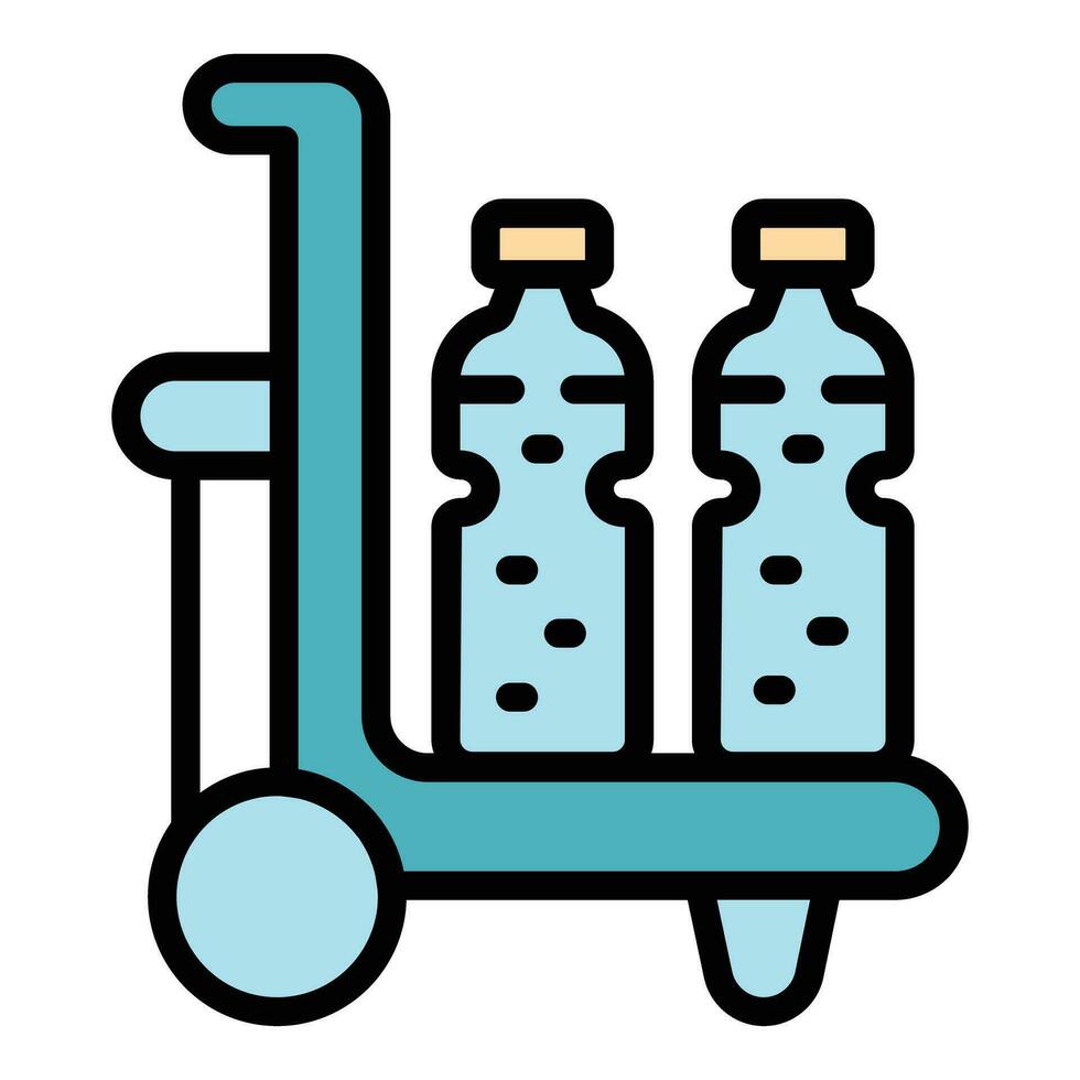 Water bottle cart icon vector flat