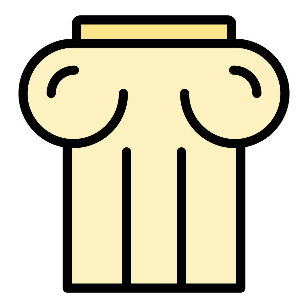 Greek column icon vector flat