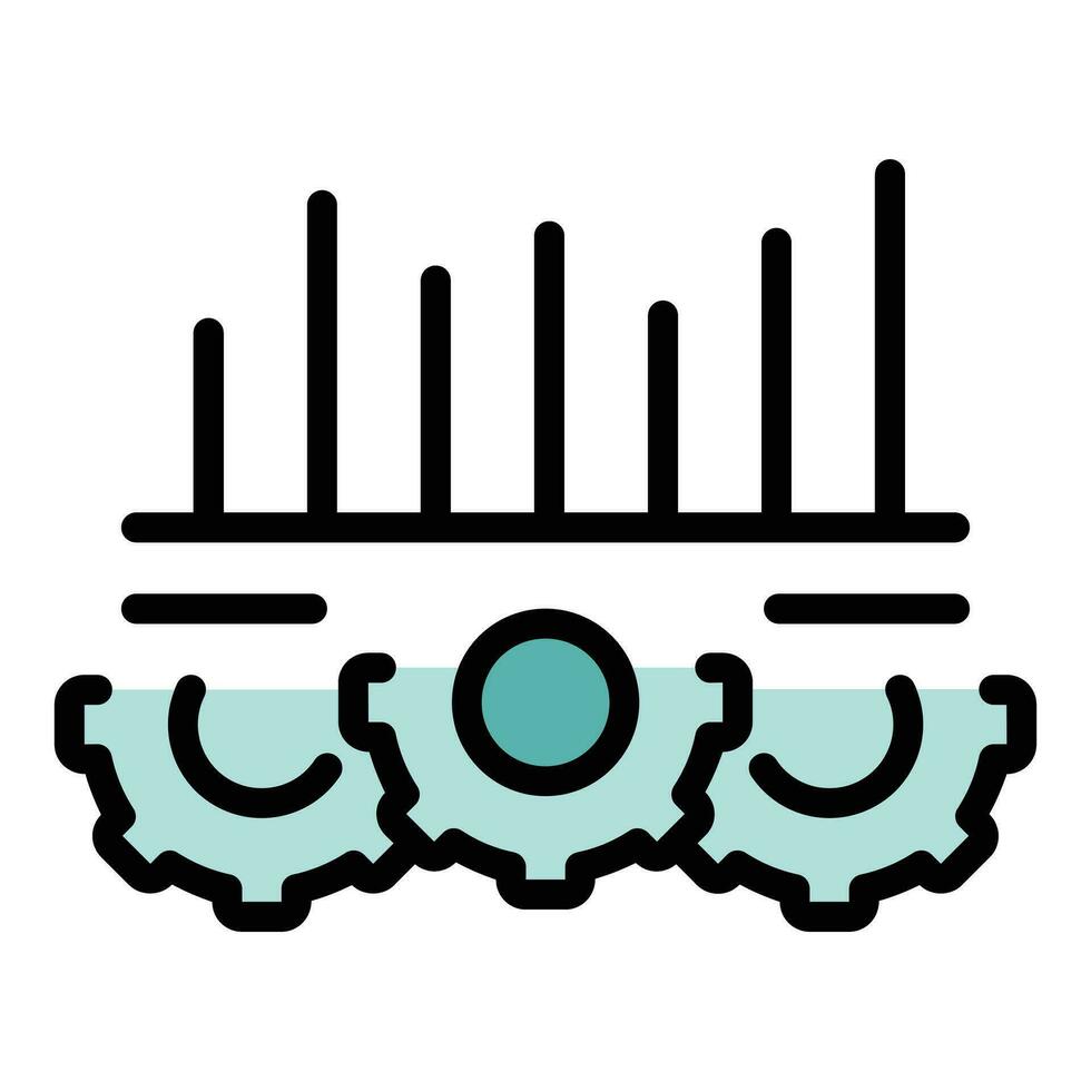 Gear company graph icon vector flat