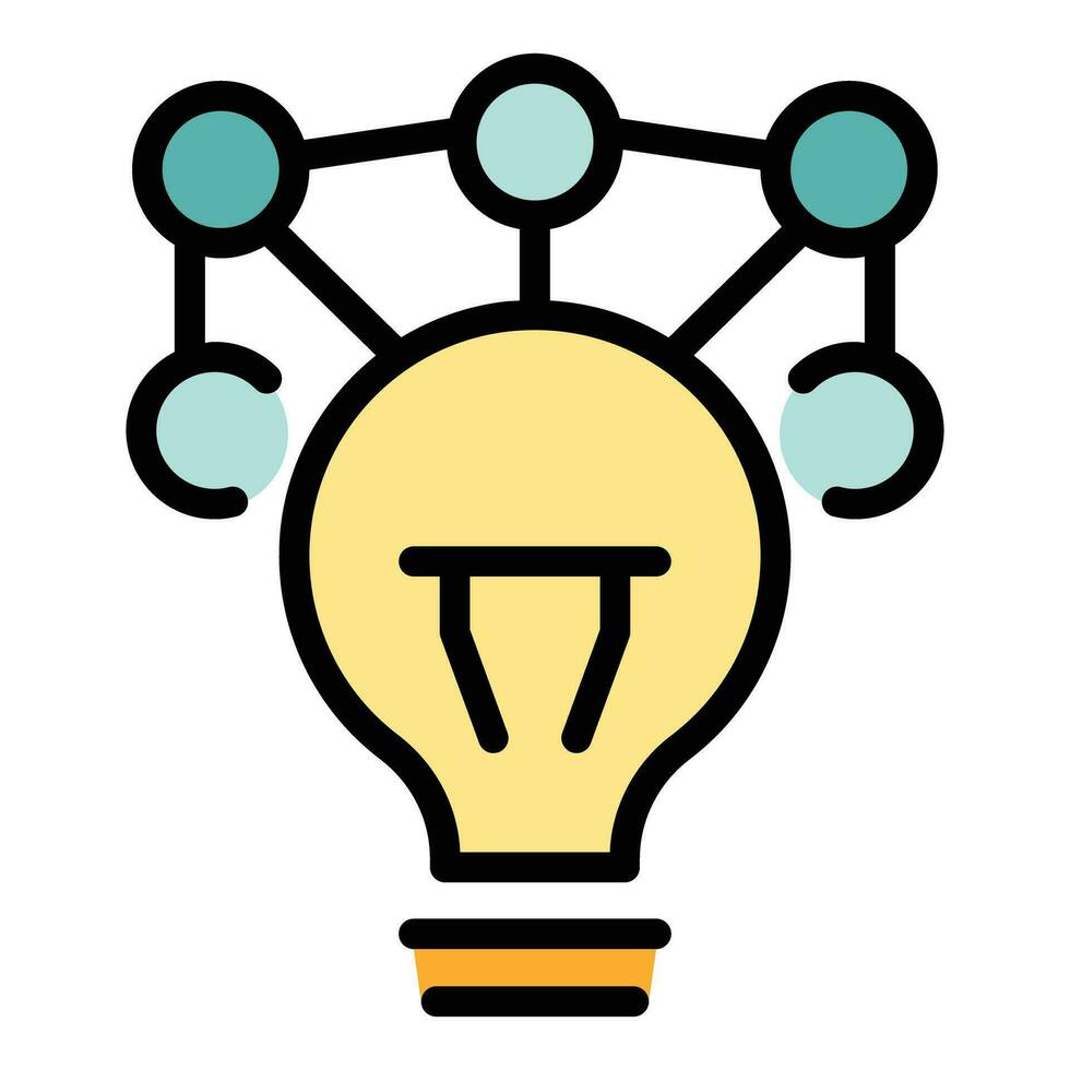Bulb idea team icon vector flat