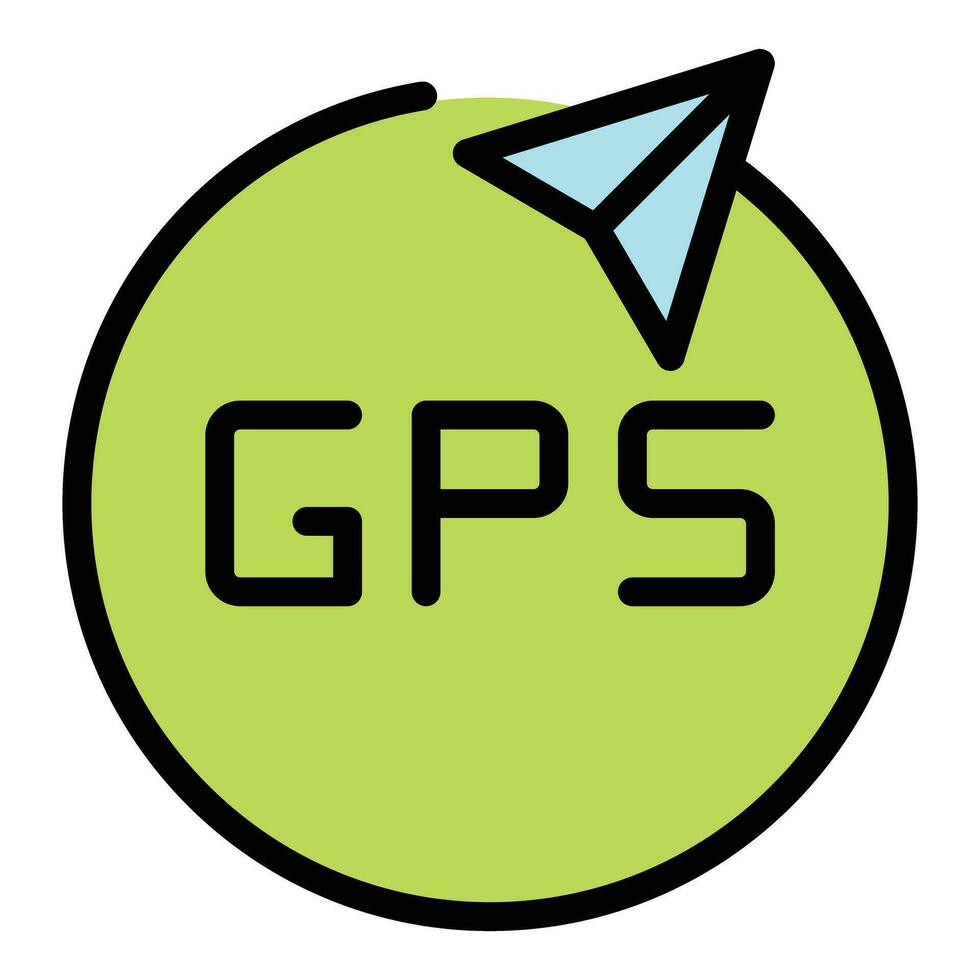 Gps trajectory icon vector flat