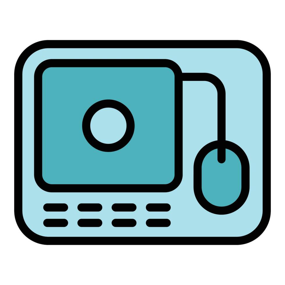 Rating laptop stand icon vector flat
