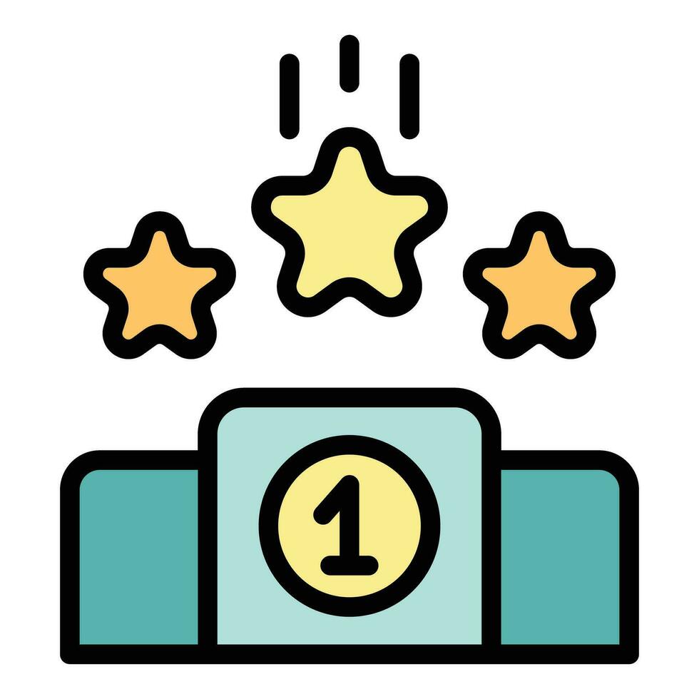 Skill up podium icon vector flat