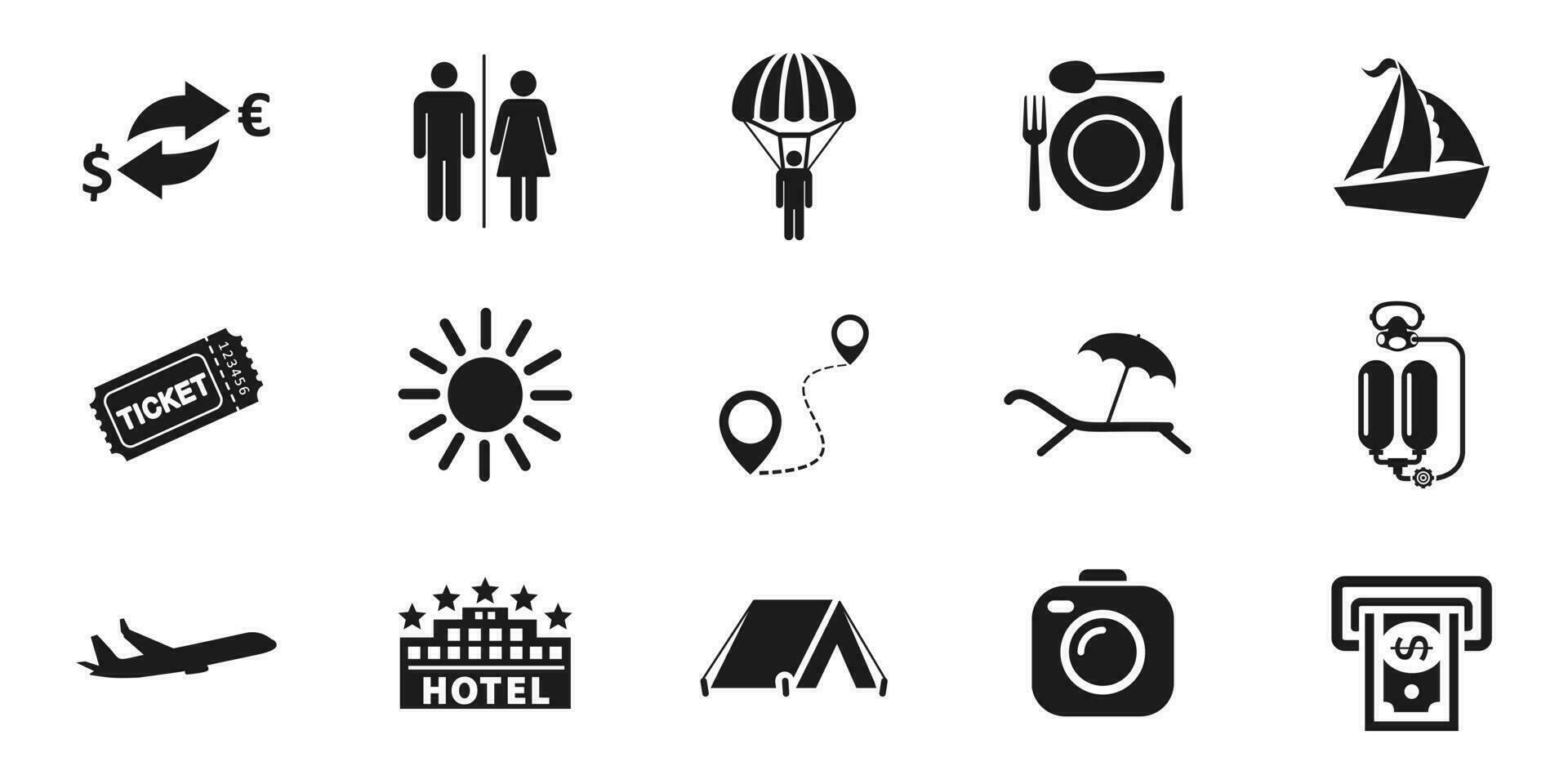 viaje vacaciones icono símbolo firmar aislado en blanco antecedentes. vector ilustración