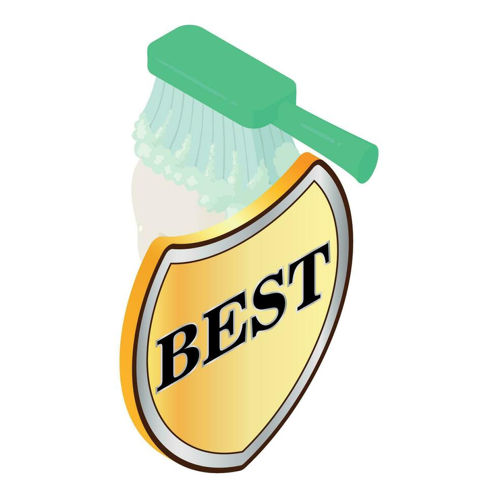 Tooth brushing icon isometric vector. Toothbrush clean human tooth and best sign vector