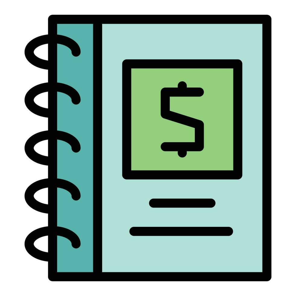 Financial notebook icon vector flat