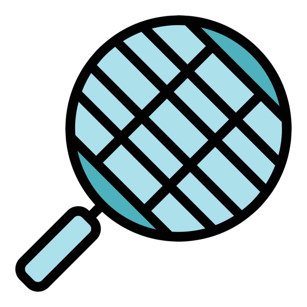 Meat grill net icon vector flat