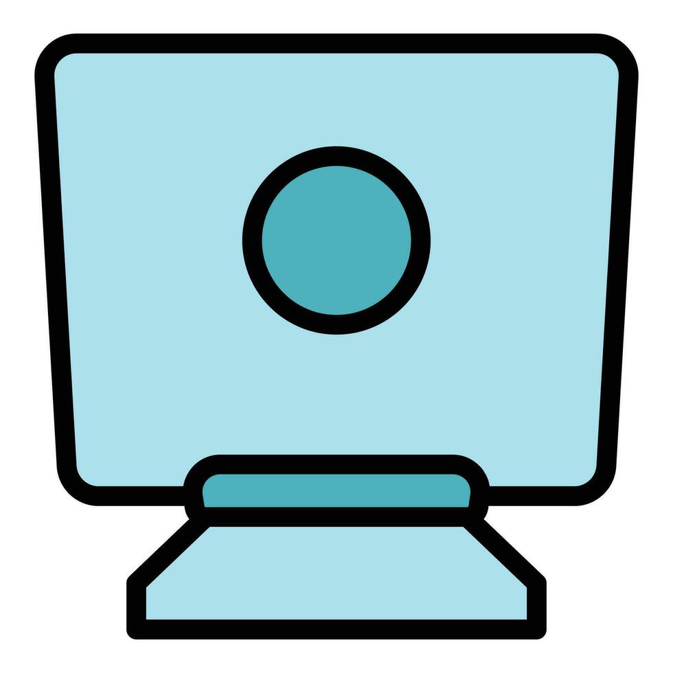Computer stand icon vector flat