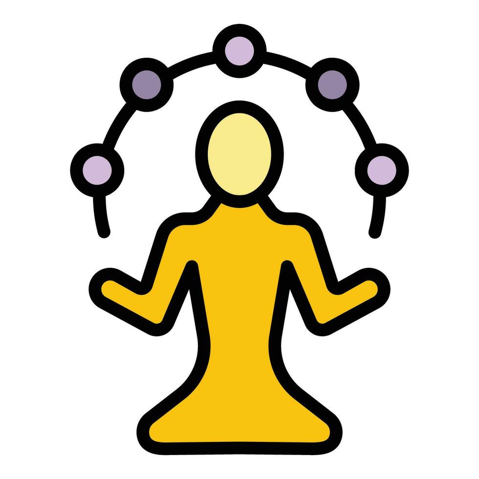 Meditation spa icon vector flat