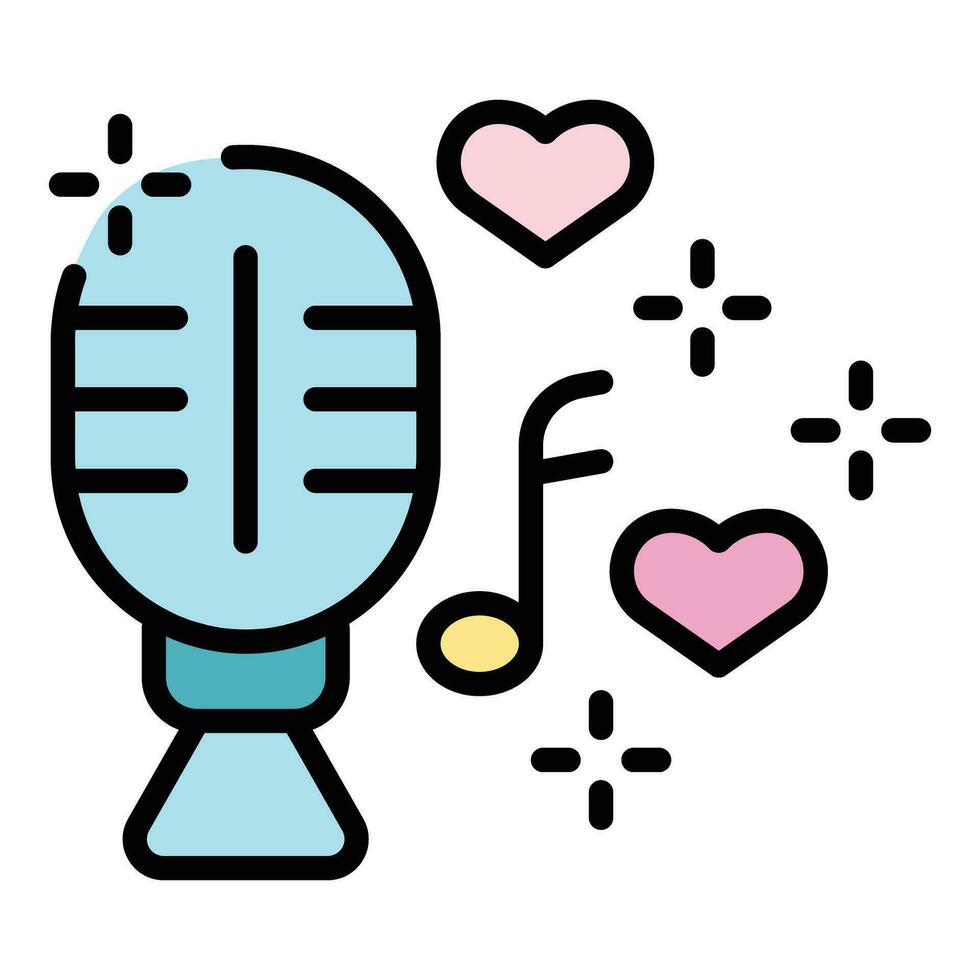 Wedding microphone icon vector flat