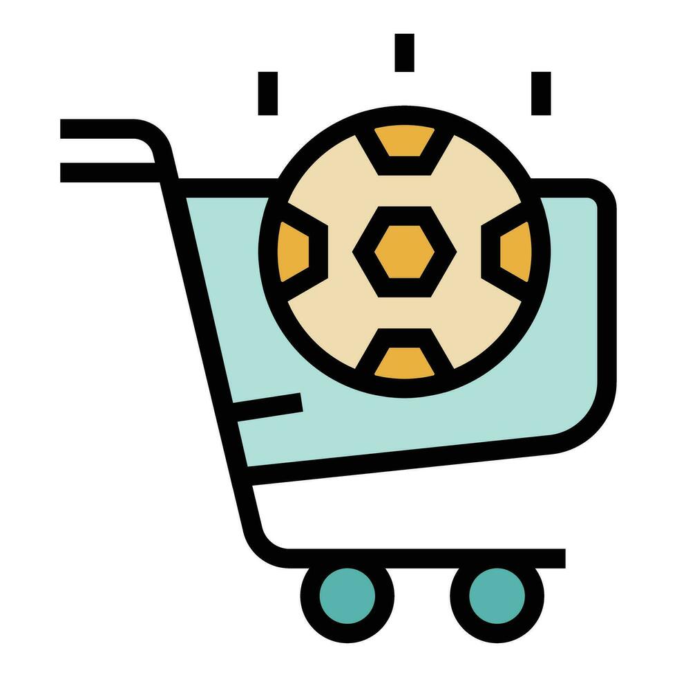 Soccer shop cart icon vector flat