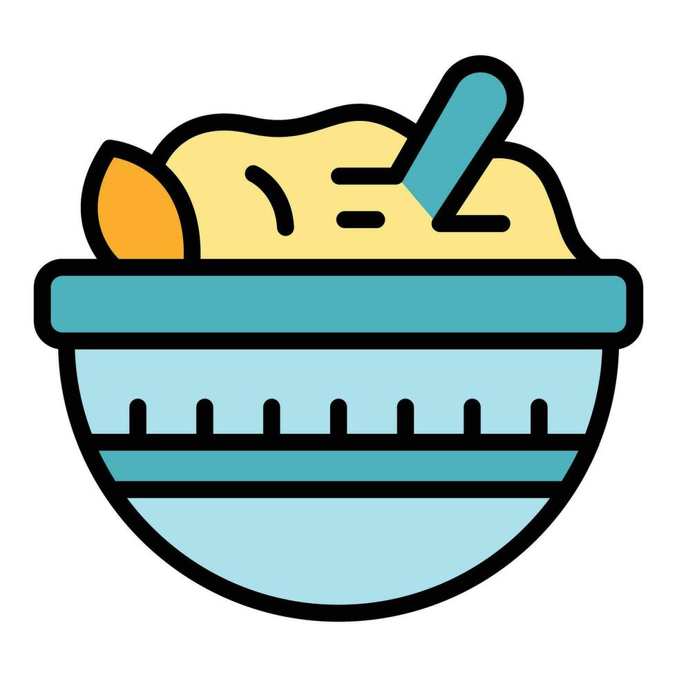 Wedding food bowl icon vector flat