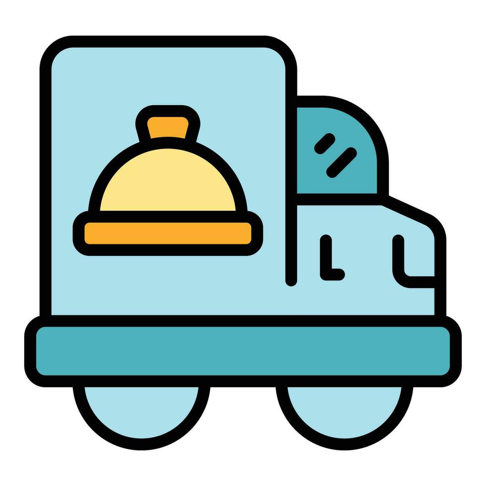 Wedding cake truck icon vector flat